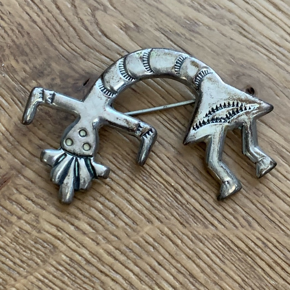 Native American Kachina Sterling Silver Pin Brooch - Picture 10 of 10